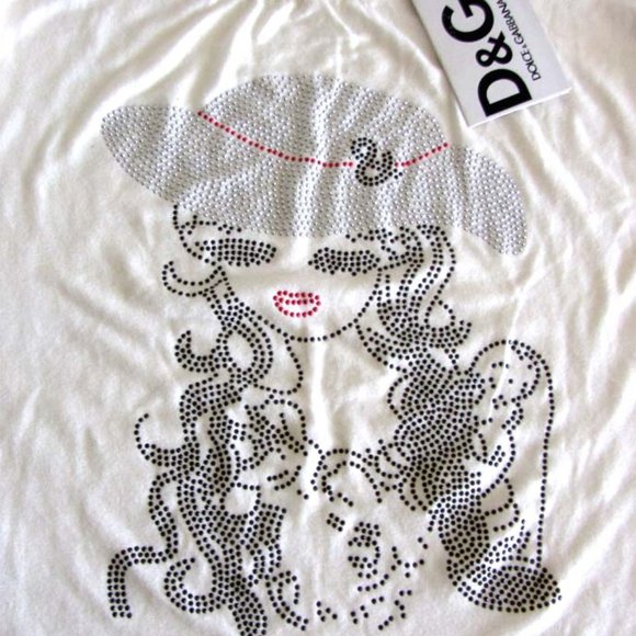 NWT DOLCE & GABANNA rhinestone embellished lace t-shirt - Picture 1 of 5